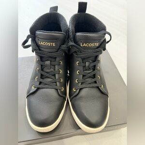 Lacoste Explorateur Classic Black Leather Sneakers 7.5